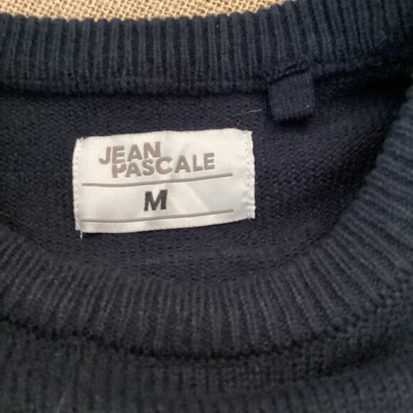 Jean Pascale Christmas Sweater Size Medium Holiday Blue Ho Ho Ho Santa Festive - Picture 6 of 7